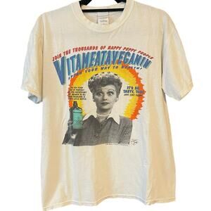 Vintage 90s I Love Lucy Vitameatavegamin Promo Lucille Ball 1992 Shirt Adult Med